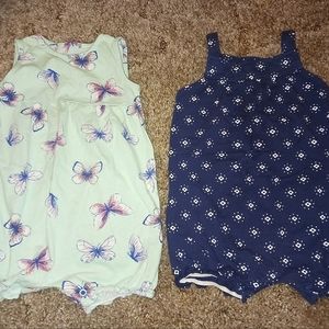 Two Carters size 18 months rompers